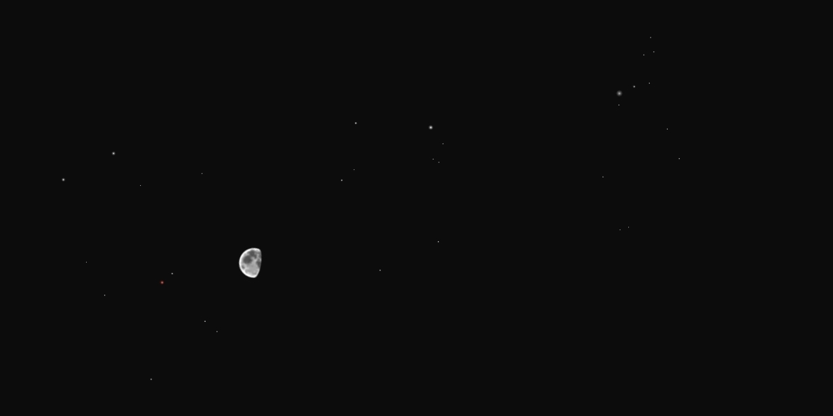 Comet, Moon and Mars