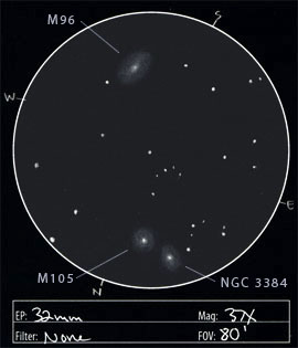M96, M105 and NGC 3384