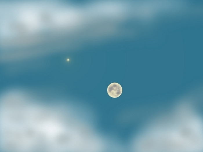 Moon and Jupiter on a Summer Night