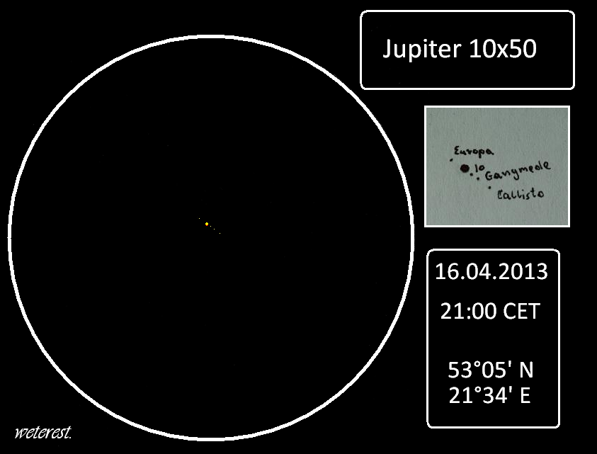 Jupiter and Galilean Moons - April 16, 2013