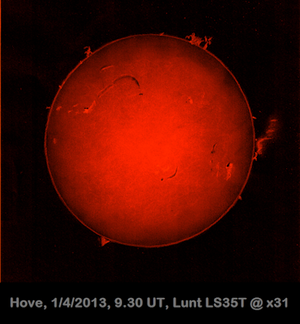 H-Alpha Sun - April 1, 2013