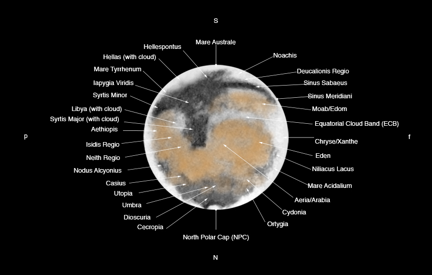 Mars feature location and nomenclature chart - April 29, 2014