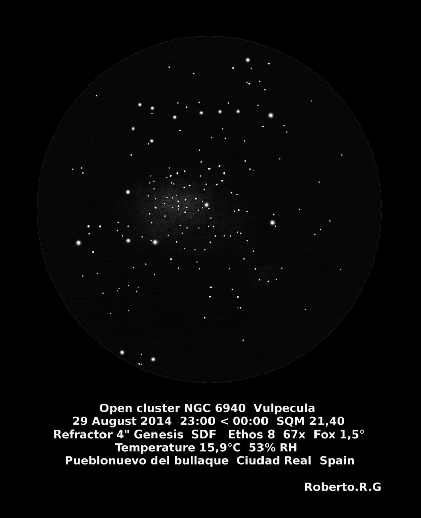 NGC 6940, an open cluster in the constellation Vulpecula