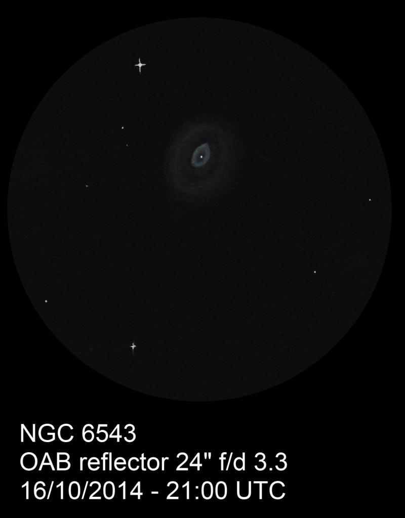 NGC 6543, "The Cat's Eye Nebula", a planetary nebula in the constellation Draco