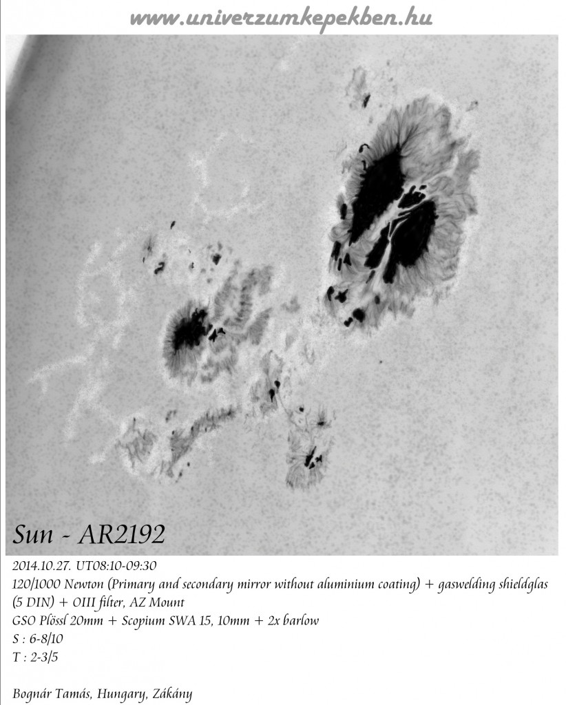 Active Region 2192, a very large sunspot group - October 27, 2014