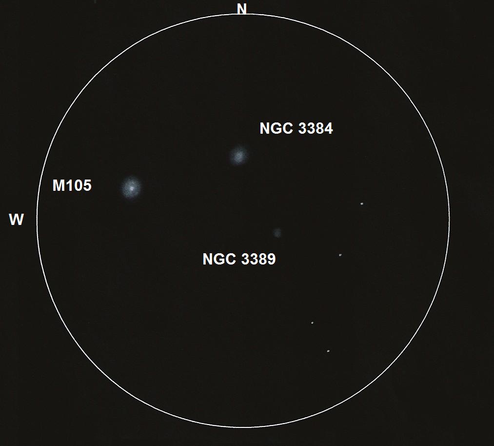 M105, NGC 3384, NGC 3389