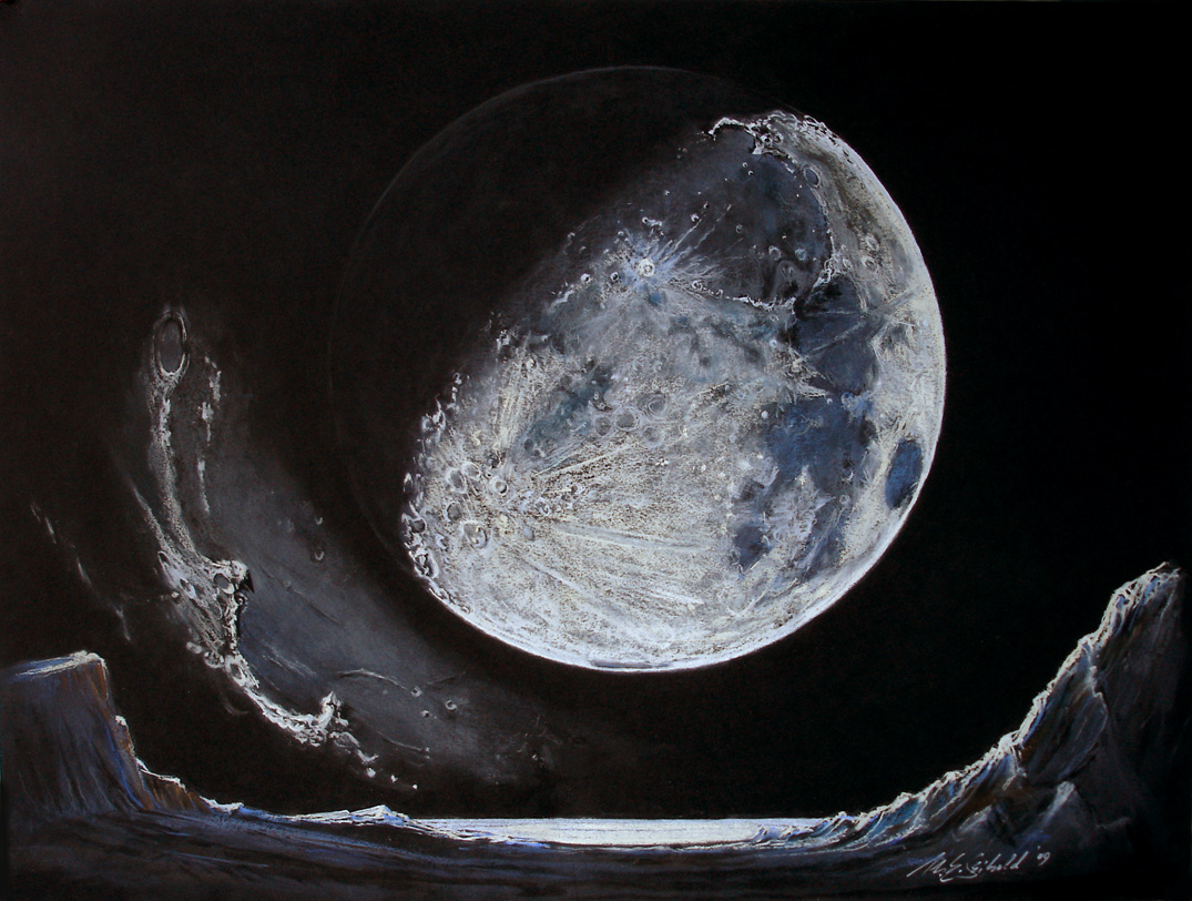 Gibbous Moon With Sinus Iridum Detail