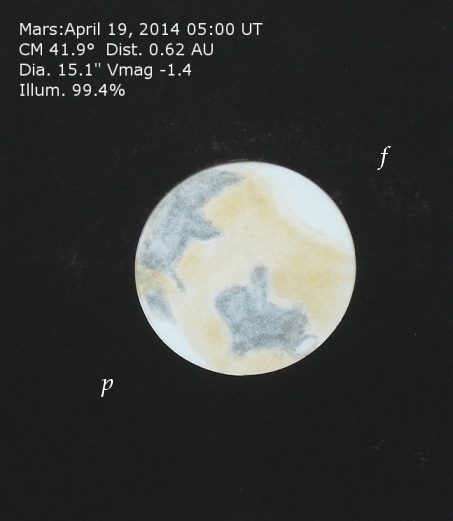 Mars April 19, 2014 | Astronomy Sketch of the Day